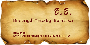 Breznyánszky Borsika névjegykártya